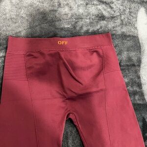 Off-White Burgundy/ deep red Leggings